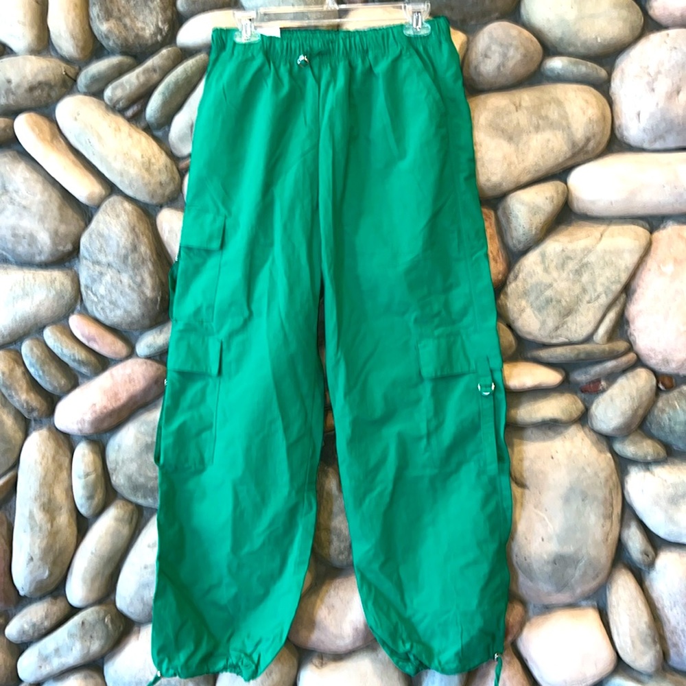 NWT Green Parachute Pants - Sizes Small, Medium & Large